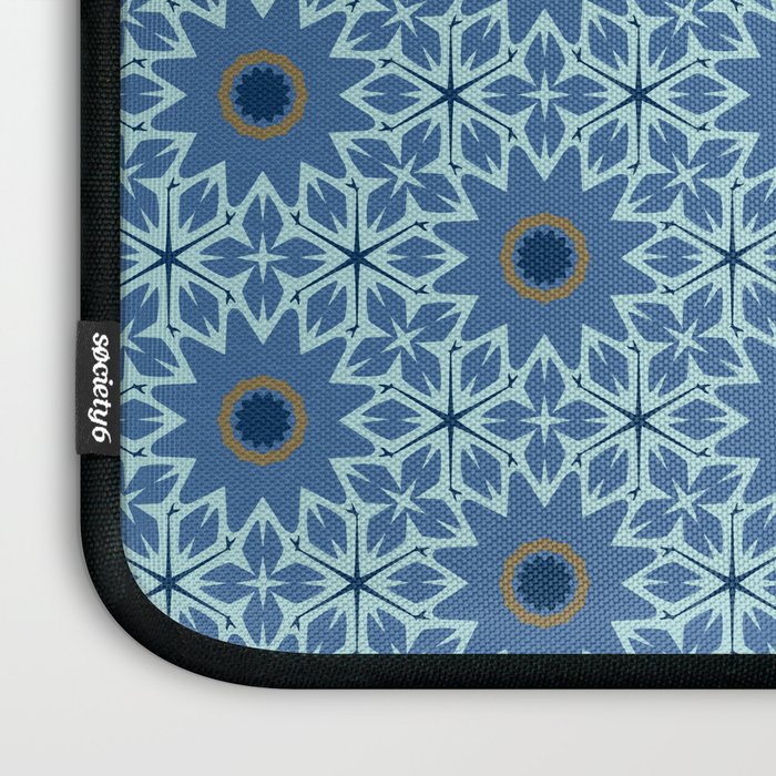 Midnight Blue Starburst Mosaic Laptop Sleeve Gallery Image 3