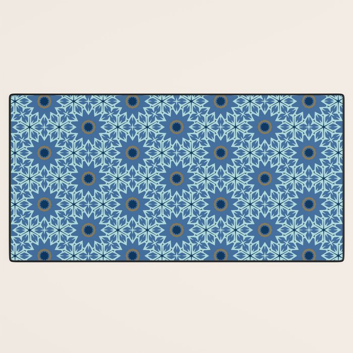 Midnight Blue Starburst Mosaic Desk Mat Gallery Image 3