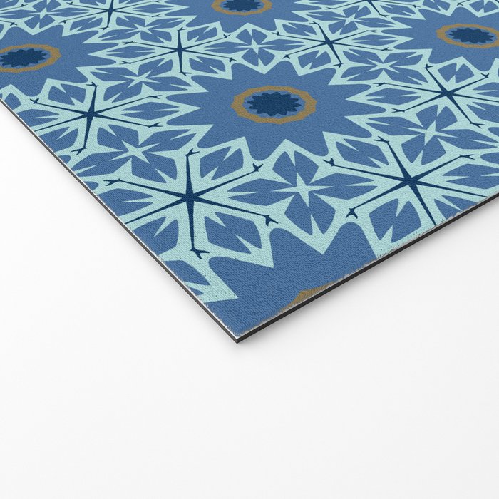 Midnight Blue Starburst Mosaic Welcome Mat Gallery Image 2