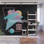 80s Retrowave Design - Memphis Pattern 135 Wall Mural Gallery Image 1