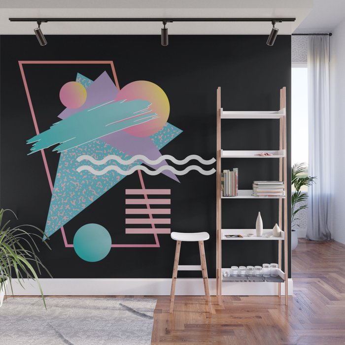 80s Retrowave Design - Memphis Pattern 135 Wall Mural Gallery Image 1