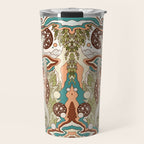 Jurassic Portal | Retro Rainbow Palette | Dinosaur Science Fiction Art Travel Mug Gallery Image 1