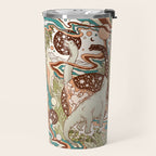 Jurassic Portal | Retro Rainbow Palette | Dinosaur Science Fiction Art Travel Mug Gallery Image 2