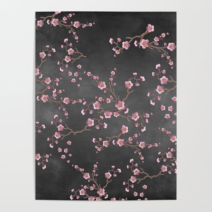 SAKURA LOVE - GRUNGE BLACK Poster Gallery Image 1