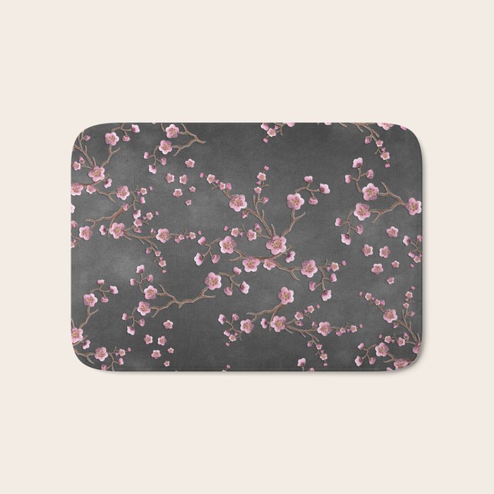 SAKURA LOVE - GRUNGE BLACK Bath Mat Gallery Image 1
