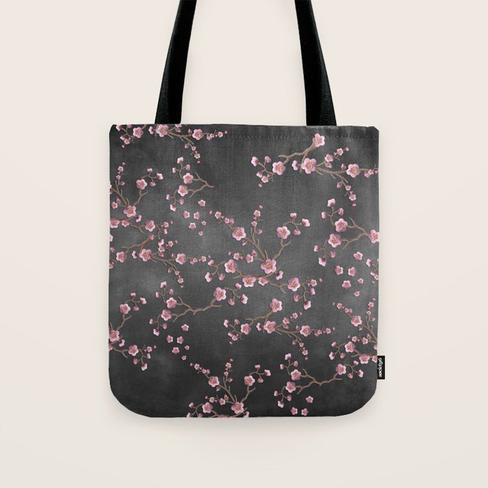 SAKURA LOVE - GRUNGE BLACK Tote Bag Gallery Image 1