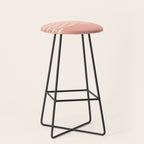Mid Century Modern Fish Stripe Minimalist Pattern in Soft Blush Pink and Cream Stool Gallery Image 1