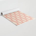 Mid Century Modern Fish Stripe Minimalist Pattern in Soft Blush Pink and Cream Yoga Mat Gallery Image 2