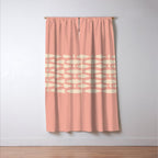 Mid Century Modern Fish Stripe Minimalist Pattern in Soft Blush Pink and Cream Window Curtain Gallery Image 3