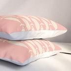 Mid Century Modern Fish Stripe Minimalist Pattern in Soft Blush Pink and Cream Pillow Sham Gallery Image 3