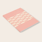 Mid Century Modern Fish Stripe Minimalist Pattern in Soft Blush Pink and Cream Notebook Gallery Image 2