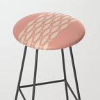 Mid Century Modern Fish Stripe Minimalist Pattern in Soft Blush Pink and Cream Stool Gallery Image 2