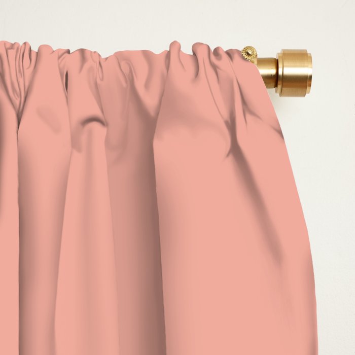 Mid Century Modern Fish Stripe Minimalist Pattern in Soft Blush Pink and Cream Window Curtain Gallery Image 2