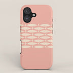 Mid Century Modern Fish Stripe Minimalist Pattern in Soft Blush Pink and Cream iPhone Case Gallery Image 1