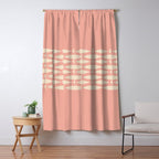 Mid Century Modern Fish Stripe Minimalist Pattern in Soft Blush Pink and Cream Window Curtain Gallery Image 5