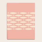 Mid Century Modern Fish Stripe Minimalist Pattern in Soft Blush Pink and Cream Notebook Gallery Image 4