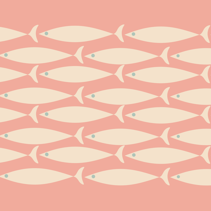 Mid Century Modern Fish Stripe Minimalist Pattern in Soft Blush Pink and Cream Coffee Mug Gallery Image 2