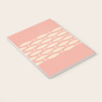 Mid Century Modern Fish Stripe Minimalist Pattern in Soft Blush Pink and Cream Notebook Gallery Image 3