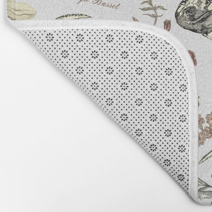 BASSET HOUNDS and MAGICAL MUSCHROOMS  Bath Mat Gallery Image 2
