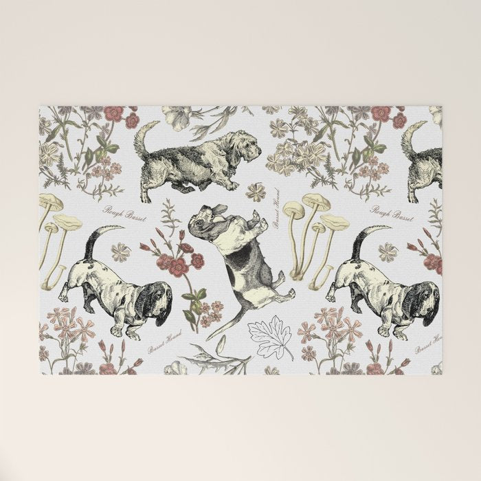 BASSET HOUNDS and MAGICAL MUSCHROOMS  Welcome Mat Gallery Image 1