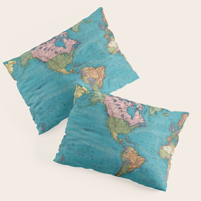 Vintage Map of The World (1897) Pillow Sham Gallery Image 3