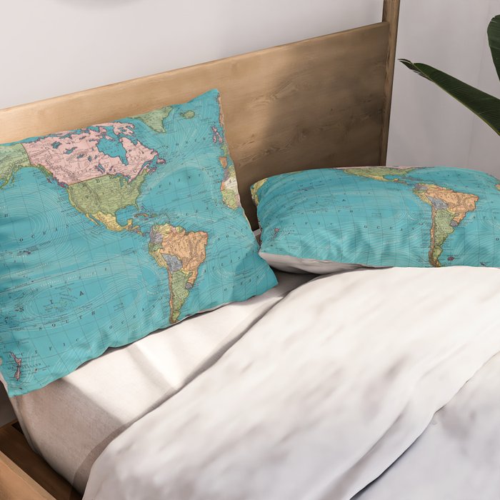 Vintage Map of The World (1897) Pillow Sham Gallery Image 2
