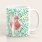 Woodland Fox - Green Leaves Coffee Mug Gallery Image 1