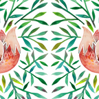 Woodland Fox - Green Leaves Coffee Mug Gallery Image 2