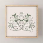 Cheetah Symmetry lines (olive) Mini Art Print Gallery Image 1