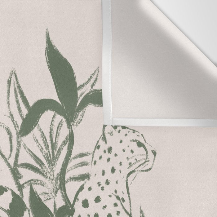 Cheetah Symmetry lines (olive) Wall Tapestry Gallery Image 3
