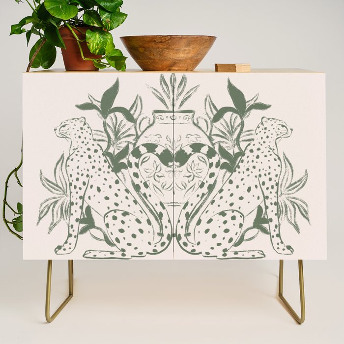 Cheetah Symmetry lines (olive) Credenza Gallery Image 1