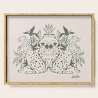 Cheetah Symmetry lines (olive) Serving Tray Gallery Image 1