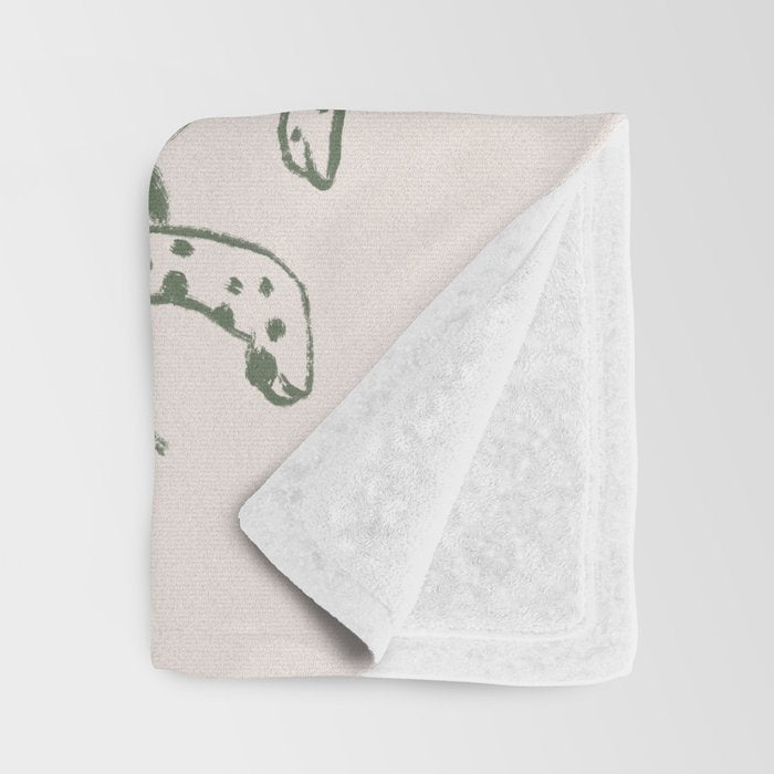 Cheetah Symmetry lines (olive) Throw Blanket Gallery Image 3