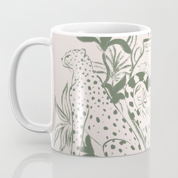 Cheetah Symmetry lines (olive) Coffee Mug Gallery Image 3