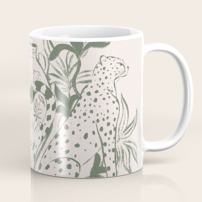 Cheetah Symmetry lines (olive) Coffee Mug Gallery Image 1