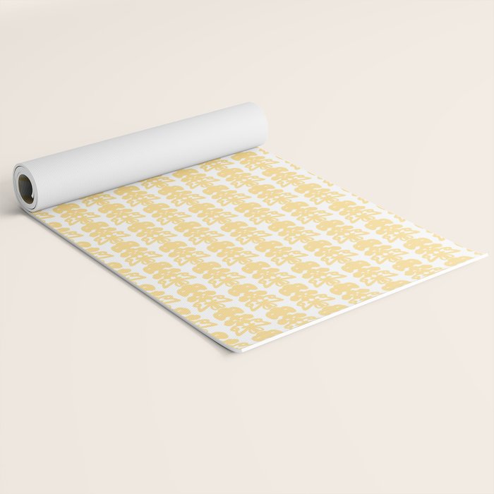 English Country Cottage Petite Willoughby Pattern in Warm Butter Yellow Yoga Mat Gallery Image 2