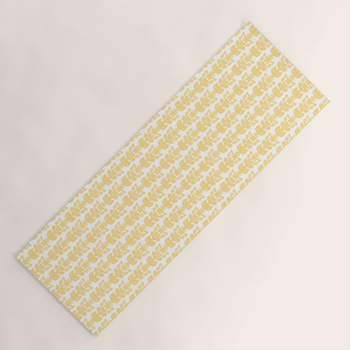 English Country Cottage Petite Willoughby Pattern in Warm Butter Yellow Yoga Mat Gallery Image 1