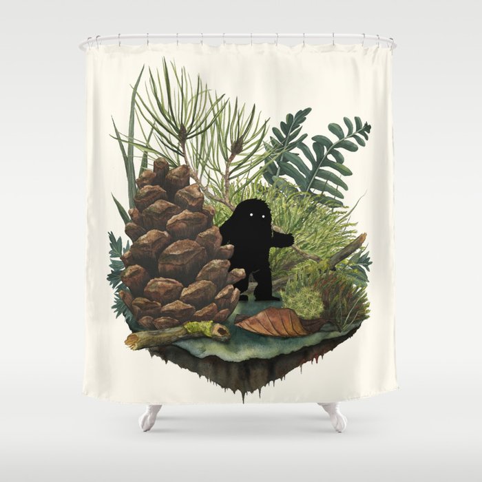 Tiny Sasquatch Shower Curtain Gallery Image 1