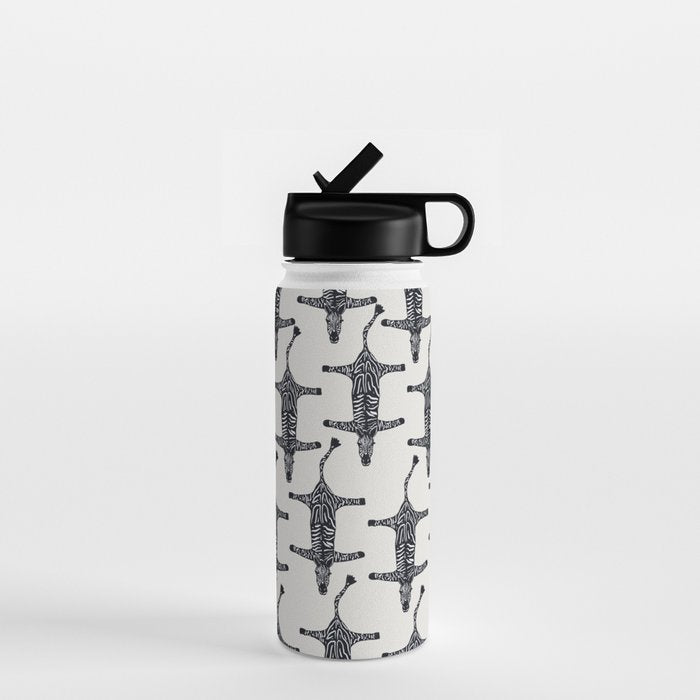 Abstract modern minimalistic zebras pattern  Water Bottle Gallery Image 1