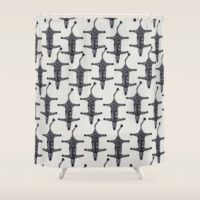 Abstract modern minimalistic zebras pattern  Shower Curtain Gallery Image 1