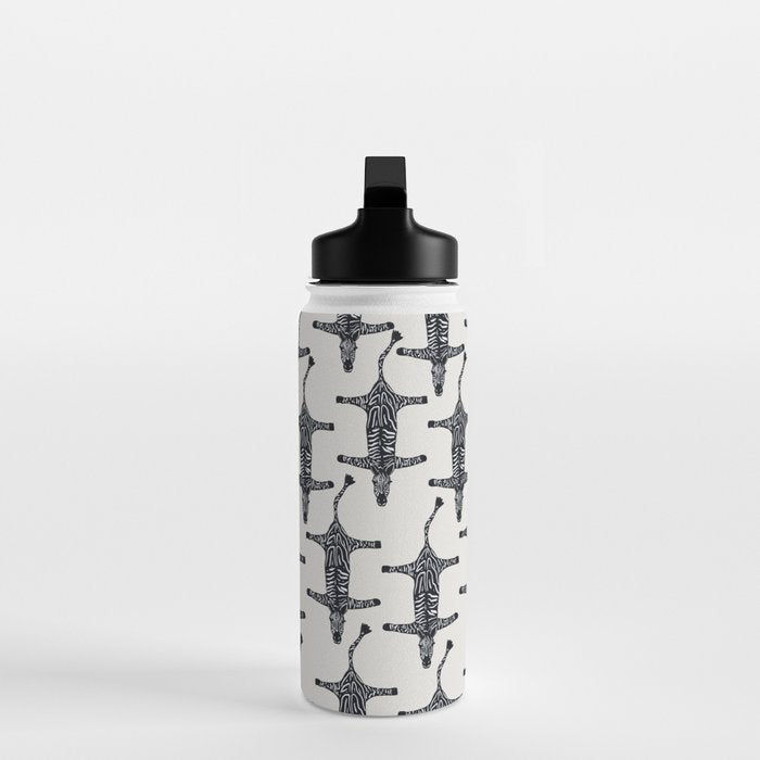 Abstract modern minimalistic zebras pattern  Water Bottle Gallery Image 3