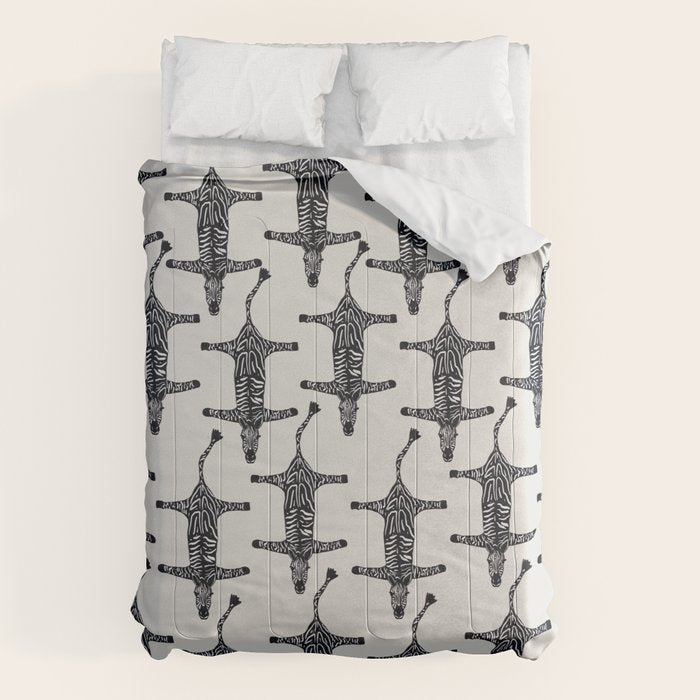 Abstract modern minimalistic zebras pattern  Comforter Gallery Image 6