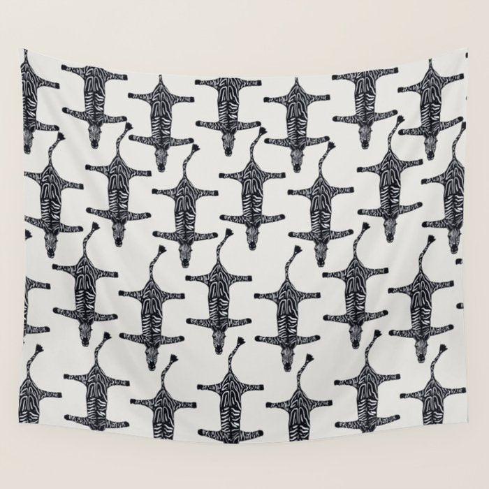 Abstract modern minimalistic zebras pattern  Wall Tapestry Gallery Image 4