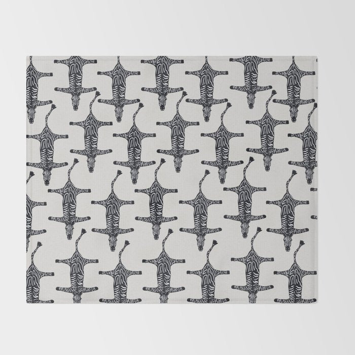 Abstract modern minimalistic zebras pattern  Throw Blanket Gallery Image 2