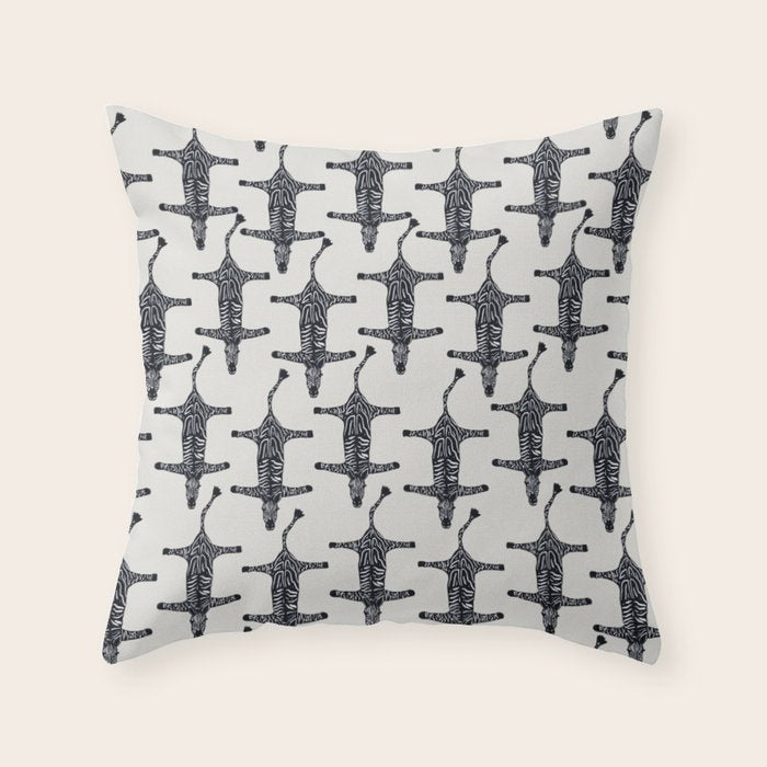 Abstract modern minimalistic zebras pattern  Throw Pillow Gallery Image 1