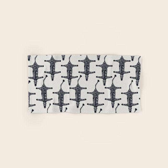 Abstract modern minimalistic zebras pattern  Bath Towel Gallery Image 1