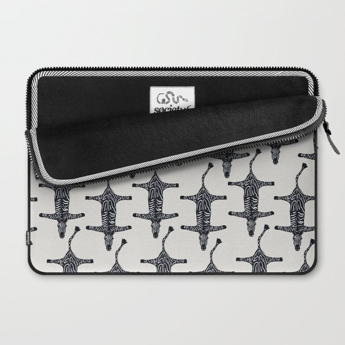 Abstract modern minimalistic zebras pattern  Laptop Sleeve Gallery Image 2