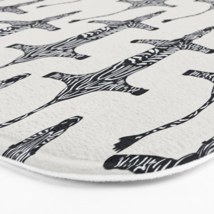 Abstract modern minimalistic zebras pattern  Bath Mat Gallery Image 3