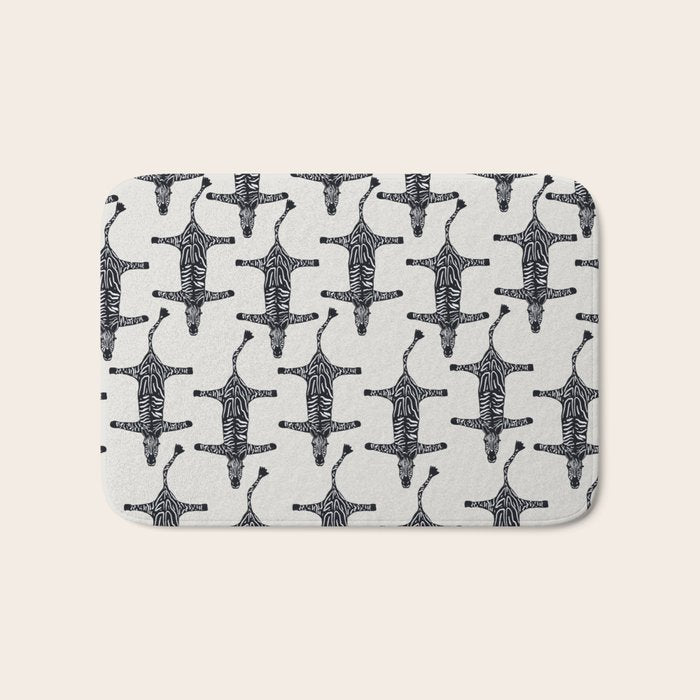 Abstract modern minimalistic zebras pattern  Bath Mat Gallery Image 1