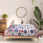 Kermina Nim Suzani  Antique Uzbekistan Embroidery Print Comforter Gallery Image 3